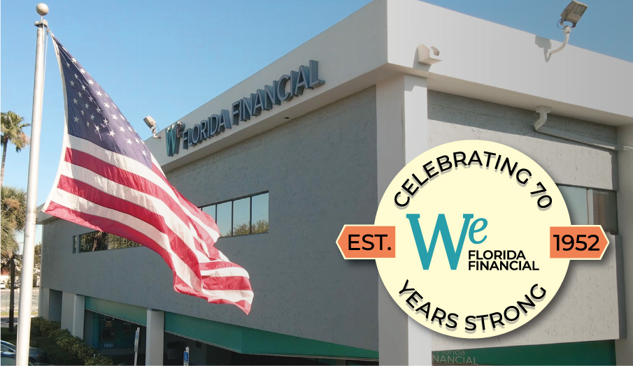 We Florida Financial, Celebrating 70 years Strong as a credit union