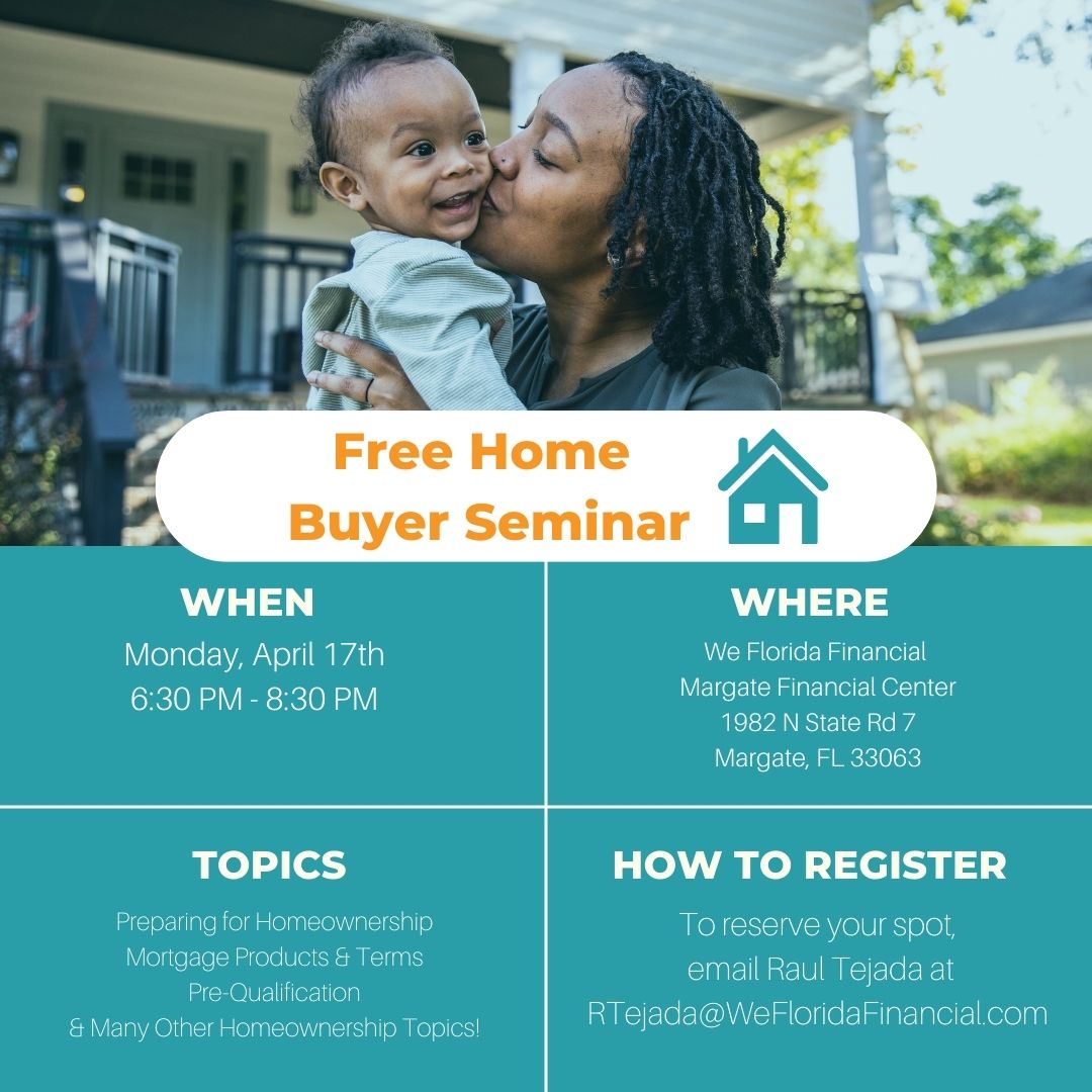 Free home buyer seminar at our Margate branch 630pm -830pm April 17th