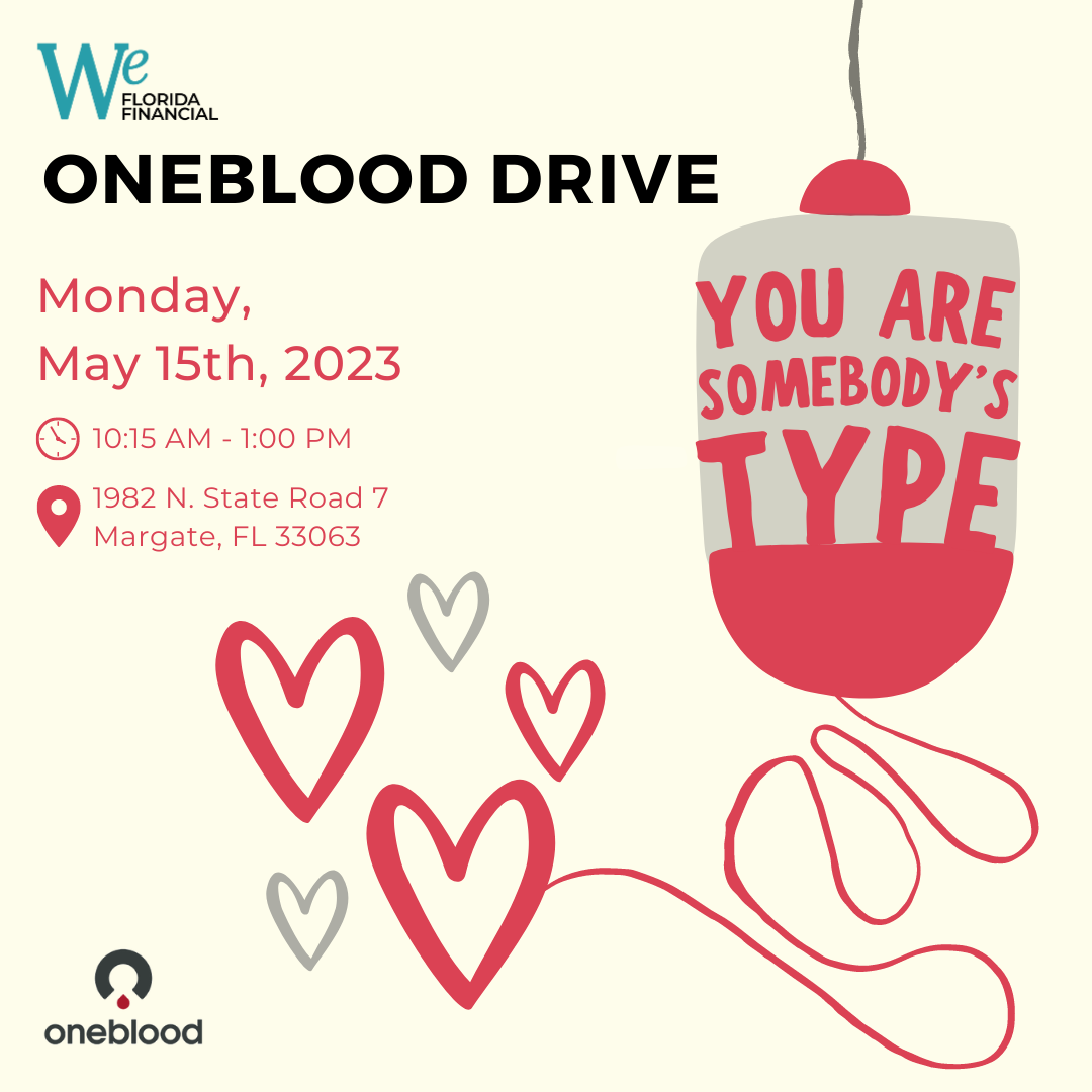 OneBlood Drive – Margate May 15th, 2023 10:15 AM – 1:00 PM