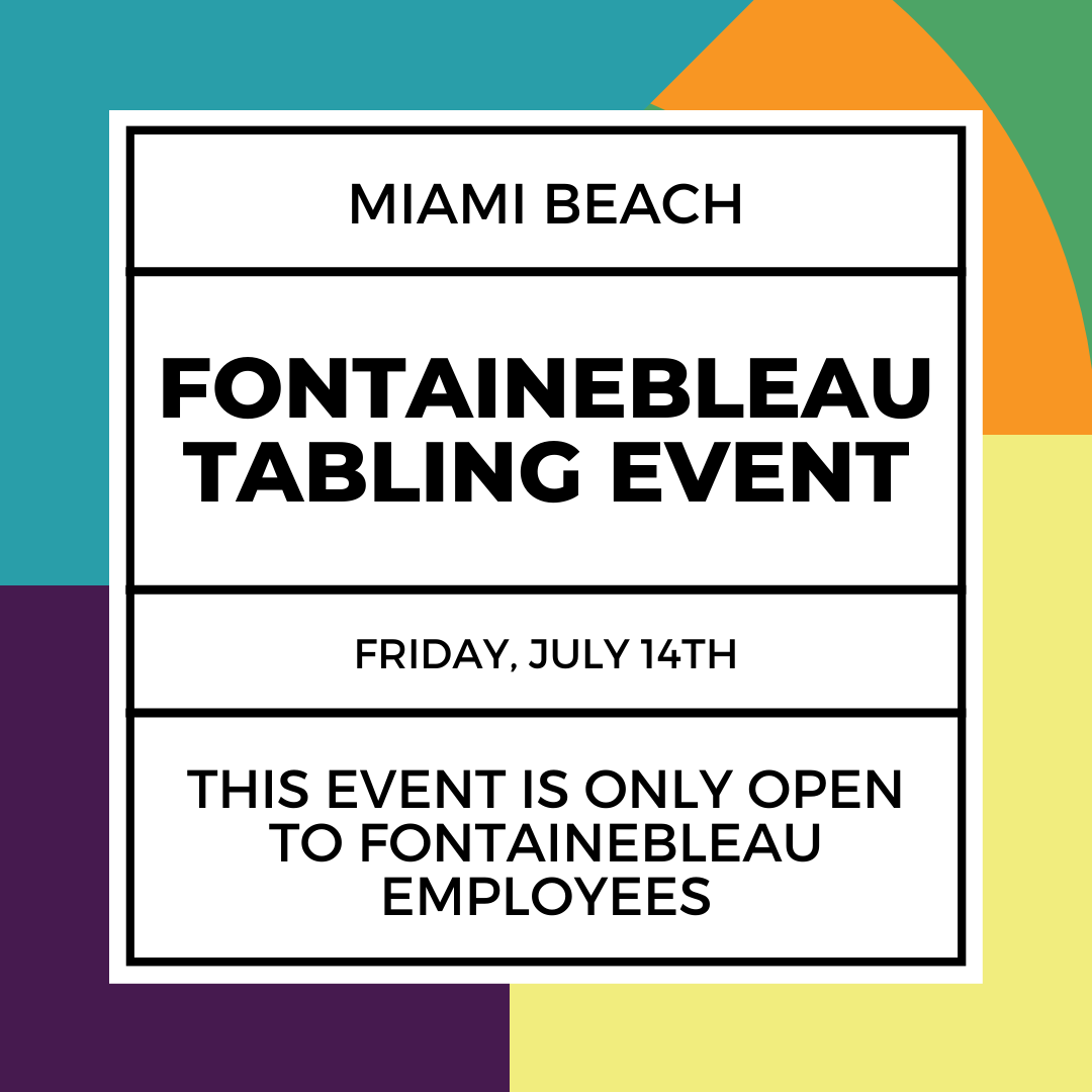 Fontainebleau Tabling Event Friday, July 14th, 2023 11:00 AM